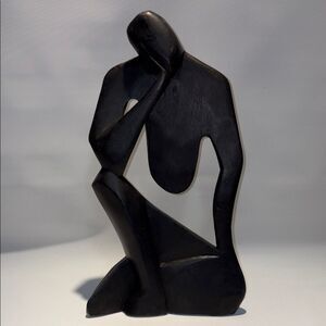 Abstract Black wooden Sculpture